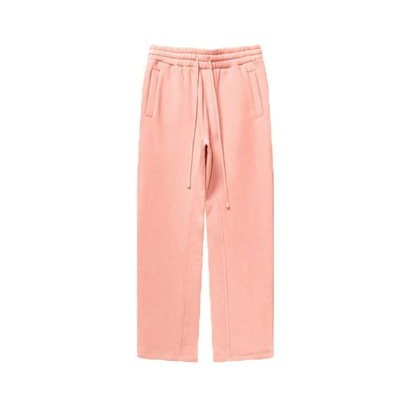 Brondbend Pants Men Casual Mens Pants Straight Fit Stretchy Waist Drawstring Pocket Trousers Solid Comfortable Loose Trousers Holiday Fall Winter Pants Pink