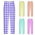 thumbnail image 1 of Brondbend Men Casual Pants Straight Pants for Men Elastic High Waisted Home Trousers Plaid Comfortable Loose Trousers Holiday Fall Winter Pants Hot Pink, 1 of 4