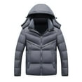 thumbnail image 1 of Brondbend Men's Coats Jackets for Men Hooded Long Sleeved Zipper Pocket Outerwear Solid Color Comfortable Jacket Loose Fit Party Tops Gray, 1 of 2