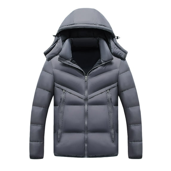 Brondbend Men's Coats Jackets for Men Hooded Long Sleeved Zipper Pocket Outerwear Solid Color Comfortable Jacket Loose Fit Party Tops Gray
