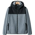 thumbnail image 1 of Brondbend Men's Coats Men's Jacket Hooded Long Sleeved Zipper Pocket Outerwear Multicolor Warm Jacket Loose Fit Travel Tops Gray, 1 of 6