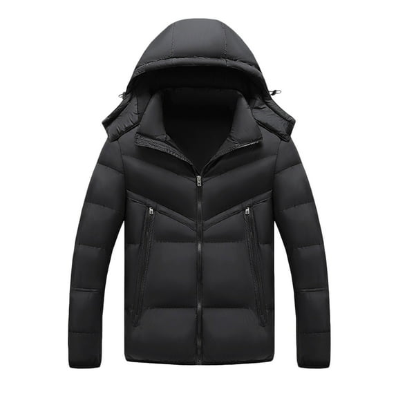 Brondbend Men's Coats Mens Jackets Fall Hooded Long Sleeved Zipper Pocket Outerwear Solid Color Comfortable Jacket Loose Fit Holiday Tops Black