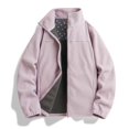 thumbnail image 1 of Brondbend Men's Jackets Coat for Men Mock Neck Long Sleeved Zipper Outerwear Solid Color Comfy Stylish Jacket Loose Fit Going out Tops Pink, 1 of 2