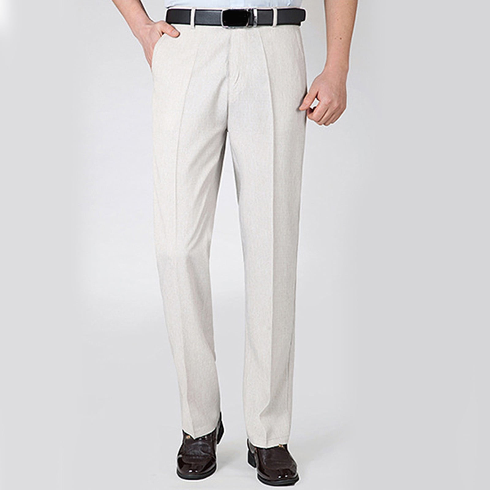 Brondbend Men's Slim Dress Pants Mens Straight Fit Pants Stretch High ...