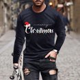 thumbnail image 1 of Brondbend Men's Tops Christmas Man Shirt Long Sleeves Crewneck Pullover Print Leisure Blouse Loose Fit Weekend Clothes Navy, 1 of 4