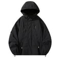 thumbnail image 1 of Brondbend Men's Waterproof Jacket Men's Outdoor Windproof and Waterproof Long Sleeved Hooded Workwear Jacket Oversized Outdoor Hiking Climb Coat,Black, 1 of 6