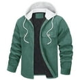 thumbnail image 1 of Brondbend Men's Winter Coats Men’s Jackets Hooded Long Sleeved Pocket Button Outerwear Solid Color Casual Jacket Loose Fit Daily Tops Green, 1 of 4