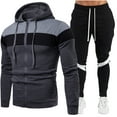 thumbnail image 1 of Brondbend Mens 2 Piece Sweatsuits Sets Mens Jogger Set Long Sleeved Hoodies with Zipper and Pocket Sweatshirt Elastic Waist Sweatpants Tracksuits Winter Fitness Sport Suits,Dark Gray, 1 of 5