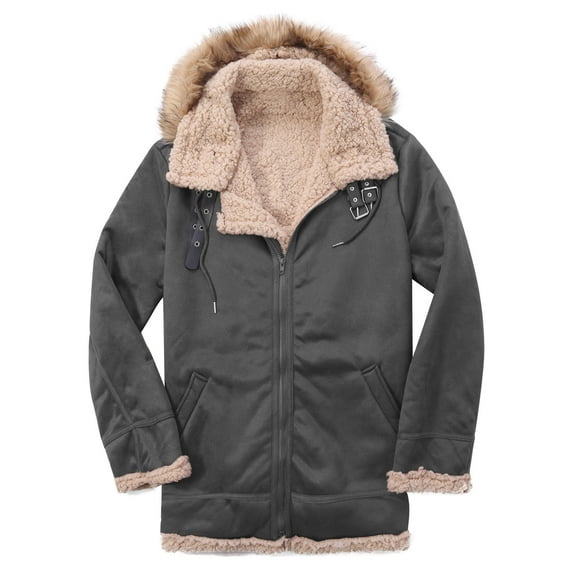 Brondbend Mens Coats Fall Mens Jacket Hooded Long Sleeved Zipper Pocket Outerwear Solid Color Warm Jacket Loose Fit Weekend Tops Gray