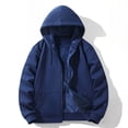 thumbnail image 1 of Brondbend Mens Hoodie Sweatshirt Pullover Sweatshirts for Men Long Sleeved Full Zipper Pocket Drawstring Pullover Solid Color Fashion Plus Size Tops Gym Running Fall Winter Wear Dark Blue, 1 of 6