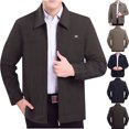 thumbnail image 1 of Brondbend Mens Jackets Fall Winter Coats for Men Lapel Long Sleeved Zipper Pocket Outerwear Solid Color Stylish Jacket Loose Travel Tops Coffee, 1 of 4