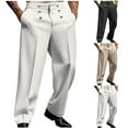 thumbnail image 1 of Brondbend Mens Slim Work Pants Comfortable Work Pants Men Straight Leg Stretch High Waist Zipper Pocket Button Trousers Solid Fashion Wrinkle-Free Trousers Classic Fit Party Suit Pants, 1 of 6