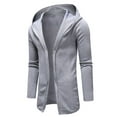 thumbnail image 1 of Brondbend Mens Winter Coats Mens Fall Jackets Hooded Outerwear Solid Color Casual Jacket Loose Fit Holiday Tops Gray, 1 of 4