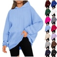 thumbnail image 1 of Brondbend Oversized Hoodies for Women Womens Pullovers Long Sleeve Solid Color Drawstring Front Pocket Casual Top Loose Fit Fall Winter Comfortable Party Workout Fashion Top (Beige), 1 of 7