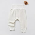 thumbnail image 1 of Brondbend Pants for Babies High Waisted Pants Unisex Infant Snap Button Protection Casual Cotton Trousers Regular Fit Fall Comfortable Cute All Seasons Wear,White, 1 of 2