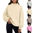thumbnail image 1 of Brondbend Pullover Sweatshirt for Women Tops for Women Turtleneck Solid Color Long Sleeve Casual Blouse Oversized Fall Winter Party Versatile Warm Outfits Clothes Comfortable, 1 of 7
