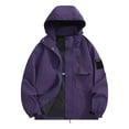thumbnail image 1 of Brondbend Rain Jackets for Men Men's Outdoor Windproof and Waterproof Long Sleeved Hooded Workwear Jacket Plus Size Fall Winter Outdoor Mountaineering,Purple, 1 of 6