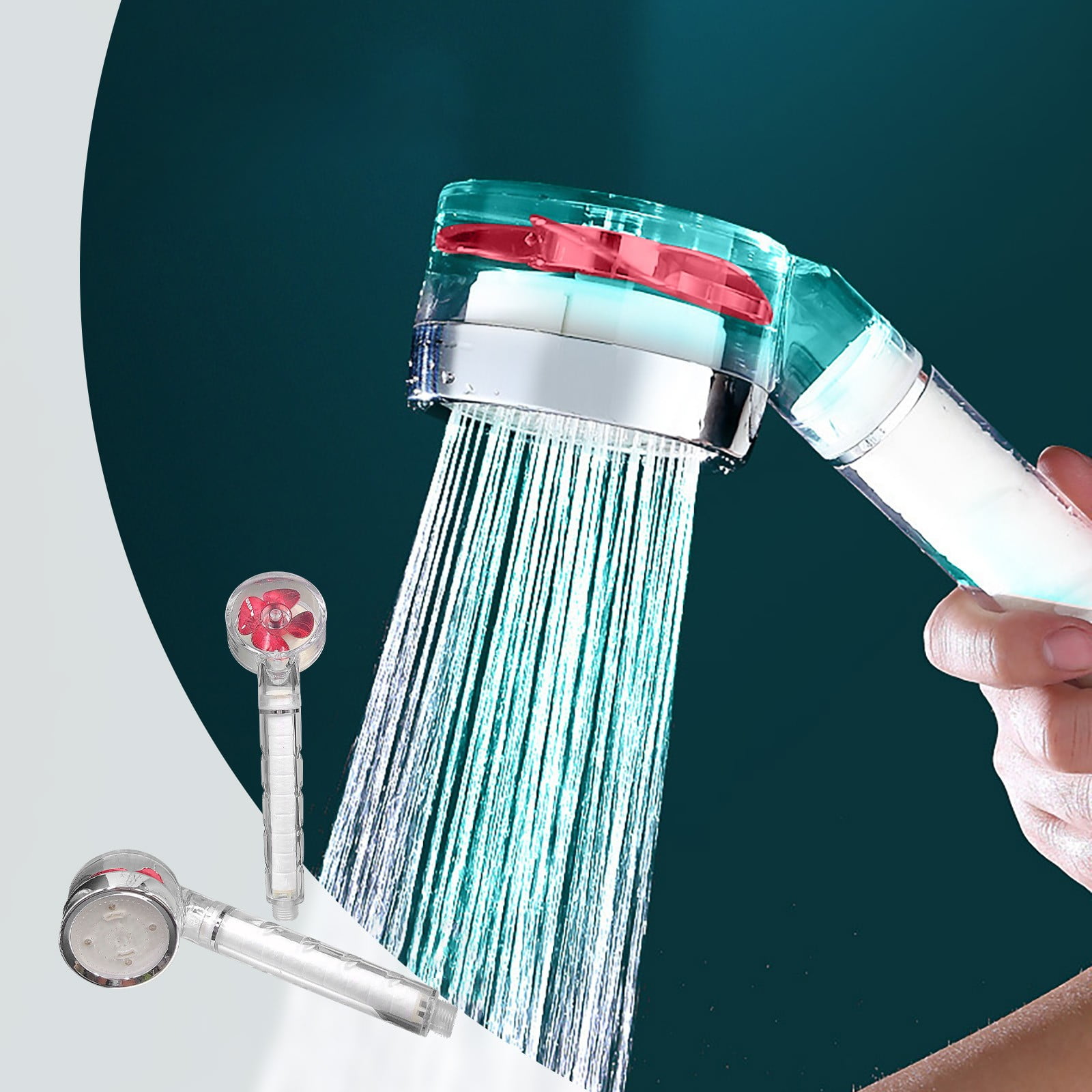 Brondbend Shower Head with Handheld Led Shower Head 7 Color Light