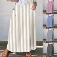 thumbnail image 1 of Brondbend Skirt Women Elastic Waisted Pocket Pleated Skirt Dress Summer Solid Color Comfy Trendy Ladies Loose Fit Travel Vacation Skirt Black L, 1 of 5