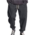 thumbnail image 1 of Brondbend Sweat Pants Men's Joggers Drawstring Pocket Trousers Elastic High Waisted Solid Thick Sport Trousers Loose Party Fall Winter Pants Dark Gray, 1 of 4