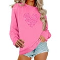 thumbnail image 1 of Brondbend Sweat Shirt Women Pullover Sweatshirts for Women Crewneck Long Sleeved Top Printed Trendy Loose Tops Lady Party Fall Winter Clothes Pink, 1 of 4