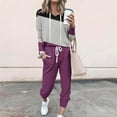 thumbnail image 1 of Brondbend Sweat Suits for Womens 2 Piece Tracksuit Women Hooded Long Sleeve Multicolor Pullover Elastic Waist Drawstring Pockets Sweatpant Set Loose Fall Athletic Outfits,Purple, 1 of 4