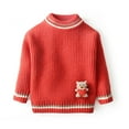 thumbnail image 1 of Brondbend Sweater Kids Fall Sweaters for Toddler Crewneck Long Sleeved Print Pullover Thick Children's Knit Cotton Top Loose Fall Winter Comfortable Party Warm Top,Red, 1 of 6