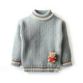 thumbnail image 1 of Brondbend Sweater Kids Fall Sweaters for Toddler Crewneck Long Sleeved Print Pullover Thick Children's Knit Cotton Top Loose Fall Winter Comfortable Party Warm Top,Light Blue, 1 of 6