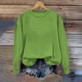 thumbnail image 1 of Brondbend Sweatshirt for Women Women Pullover Sweatshirt Crewneck Long Sleeved Top Solid Color Comfortable Loose Tops Ladies Outdoor Fall Winter Clothes Green, 1 of 6