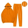 thumbnail image 1 of Brondbend Sweatsuits 2 Piece Set Womens Tracksuit Women Solid Hooded Drawstring Long Sleeve Pullover Sweatpant Set with Pockets Oversized Fall Gym Workout Jogging Suits,Orange, 1 of 6