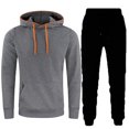 thumbnail image 1 of Brondbend Sweatsuits Men 2 Piece Outfit Mens Sweat Suit Long Sleeve Hoodie with Pockets Sweatshirt and Sweatpants Tracksuits Loose Fall Winter Versatile Outdoor Workout Suits,Dark Gray, 1 of 6