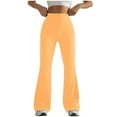thumbnail image 1 of Brondbend Tall Yoga Pants Women Legging Stretchy High Waist Belly Control Workout Trousers Solid Color Stylish Tights Slim Fit Gym Athletic Jogger Orange, 1 of 4