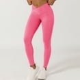 thumbnail image 1 of Brondbend Tall Yoga Pants for Women Long Women's Leggings Elastic High Waist Belly Control Workout Trousers Solid Color Comfortable Tights Slim Fit Mountaineering Jogger Hot Pink, 1 of 4