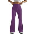 thumbnail image 1 of Brondbend Tall Yoga Pants for Women Long Women’s Leggings Stretchy High Waist Belly Control Workout Trousers Solid Color Comfortable Tights Slim Fit Outdoor Athletic Jogger Purple, 1 of 4