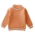 thumbnail image 1 of Brondbend Toddler Knitted Sweater Kids Sweater Crewneck Long Sleeve Print Knitted Top Thick Cotton Pullover Loose Fall Winter Comfortable Outdoor Warm Top,Orange, 1 of 6