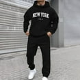 thumbnail image 1 of Brondbend Tracksuits for Men Set Sweat Suits for Men 2 Piece Hooded Long Sleeved Print Pullover with Pocket Sweatshirt Elastic Waist Sweatpants Tracksuits Loose Gym Athletic Suits,Black, 1 of 6