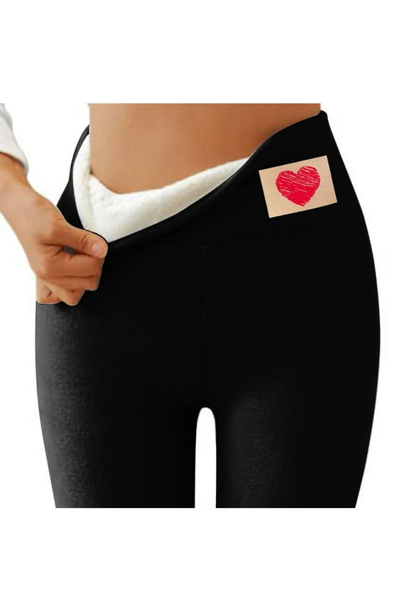 Warm Leggings Women's Thermal Tights for Women Winter High Waisted Belly Control Joggers Print Thickened Slim Casual Pants Comfortable Home Warm Trousers,Black