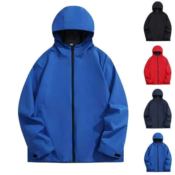 Brondbend Waterproof Jacket Men Men's Long Sleeved Hooded Casual jacket Outdoor Sports Jacket Work Clothes Thin Windproof and Waterproof Jacket Loose Fit Fall Winter Mountaineering Fashion,Black
