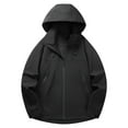 thumbnail image 1 of Brondbend Waterproof Jackets for Men Men's Outdoor Windproof and Waterproof Long Sleeved Hooded Jacket Loose Fit Fall Winter Outdoor Hiking Workout,Black, 1 of 5