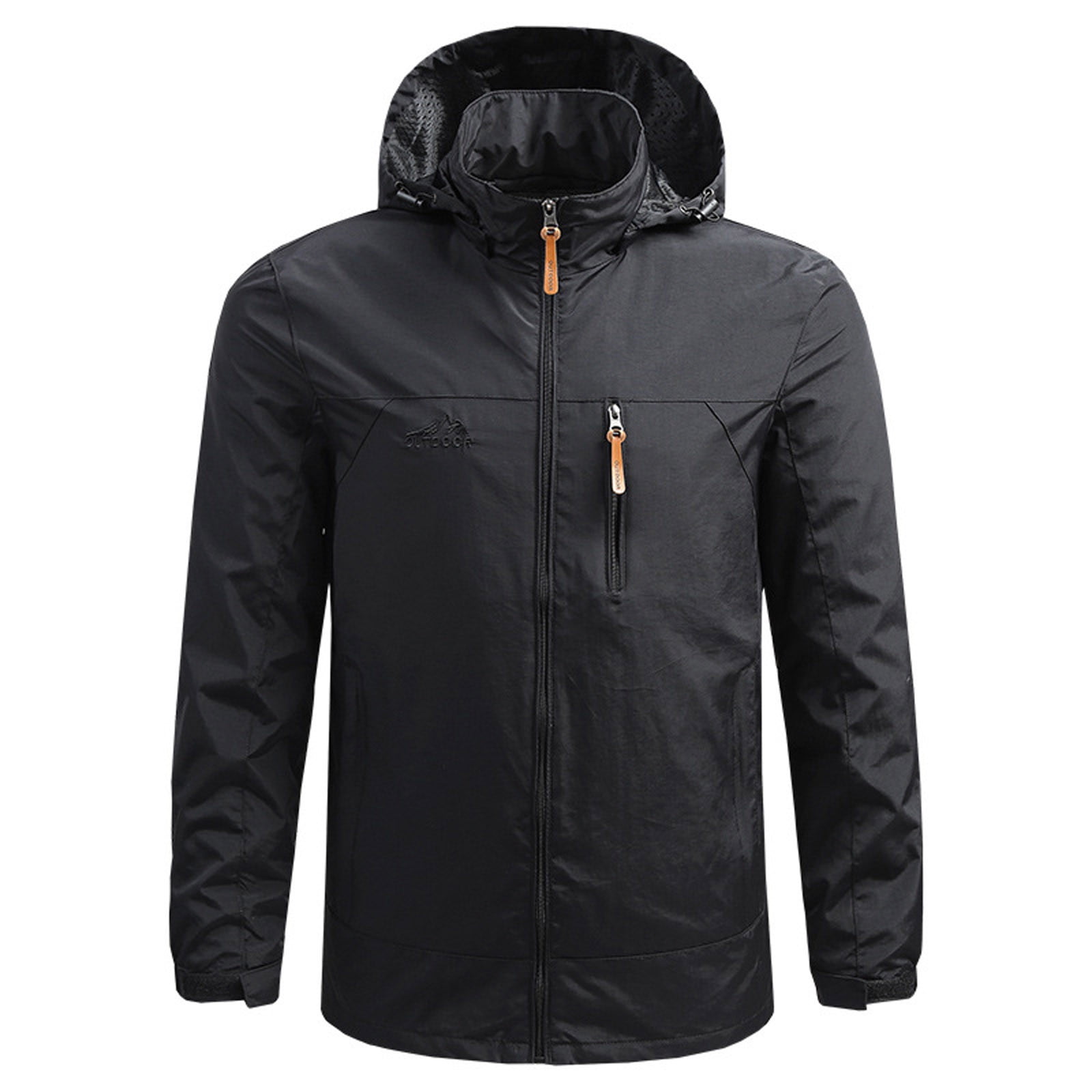 Brondbend Wind Jacket Men Thin Windbreaker Solid Color Full Zipper ...