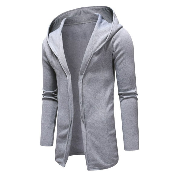 Brondbend Winter Coat for Men Mens Jackets Fall Hooded Outerwear Solid Color Casual Jacket Loose Fit Holiday Tops Gray