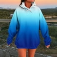 thumbnail image 1 of Brondbend Woman Hoodie Hooded Sweatshirt Women Long Sleeved Drawstring Pocket Pullover Print Comfy Relaxed Oversized Tops Lady Fitness Workout Fall Winter Wear Sky Blue, 1 of 4