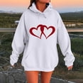 thumbnail image 1 of Brondbend Woman Hoodies Pull over Sweatshirt for Womens Long Sleeved Drawstring Pocket Pullover Print Stylish Plus Size Tops Ladies Fitness Workout Fall Winter Wear White, 1 of 3