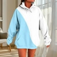 thumbnail image 1 of Brondbend Woman Hoodies Womens Pullover Long Sleeved Pockets Drawstring Pullover Multicolor Leisure Oversized Tops Ladies Daily Sports Fall Winter Wear Light Blue, 1 of 4
