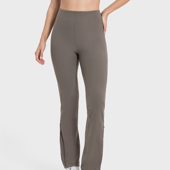 Brondbend Woman Yoga Pants Women's Leggings Elastic Waist Belly Control Workout Trousers Solid Color Fashion Tights Slim Fit Gym Athletic Jogger Gray