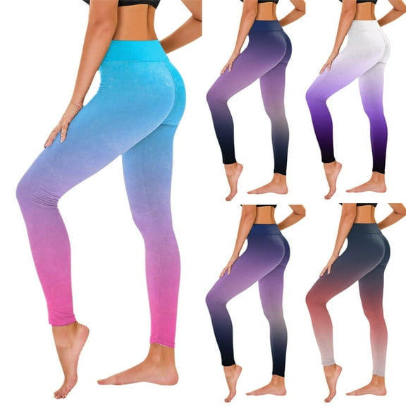 Brondbend Woman Yoga Pants Womens Legging Stretchy Waist Belly Control Workout Trousers Gradient Color Comfortable Tights Slim Fit Climb Athletic Jogger Black