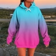 thumbnail image 1 of Brondbend Womans Hoodie Pullover Woman Long Sleeved Drawstring Pocket Pullover Print Comfy Relaxed Oversized Tops Ladies Holiday Running Fall Winter Wear Hot Pink, 1 of 4