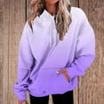 thumbnail image 1 of Brondbend Womans Hoodie Pullover Women Long Sleeved Pockets Drawstring Pullover Print Casual Oversized Tops Ladies Gym Running Fall Winter Wear Purple, 1 of 4