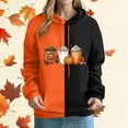 thumbnail image 1 of Brondbend Womans Hoodie Women's Hoodies Pullover Long Sleeved Drawstring Pocket Pullover Thanksgiving Print Comfortable Loose Tops Lady Gym Workout Fall Winter Wear Orange, 1 of 4