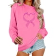 thumbnail image 1 of Brondbend Womans Sweatshirt Womens Pullover Sweatshirts Crewneck Long Sleeved Top Printed Trendy Loose Tops Lady Party Fall Winter Clothes Pink, 1 of 4